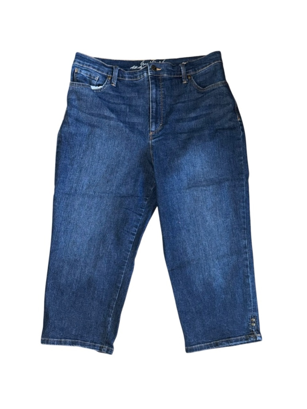 Gloria Vanderbilt Amanda Capri Jeans Womens 14 Blue Slimming Stretch Crop